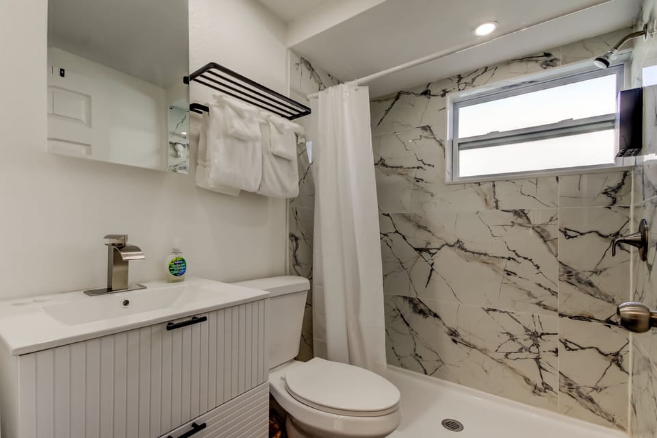 Bath with walk in shower