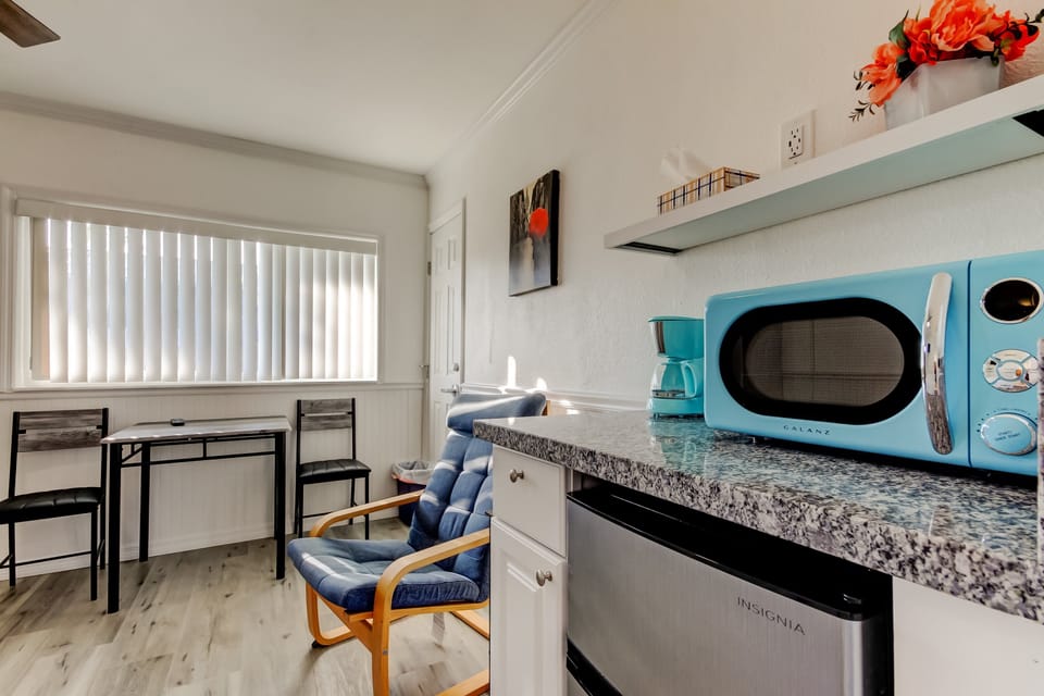 Kitchenette with Mini Fridge, Microwave & Coffee Pot