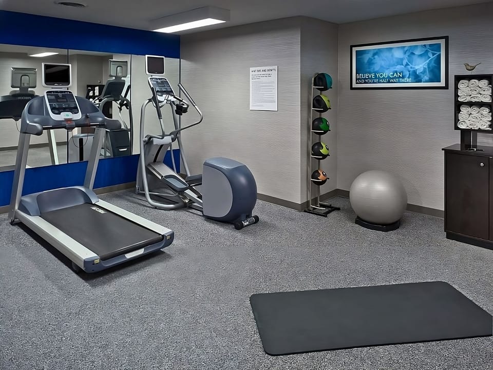 Recharge your routine with cardio equipment and space to stretch.