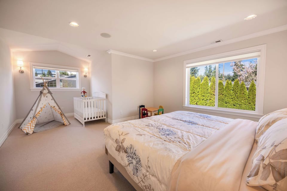 Here is another bedroom with kid's crib and tent for fun!
