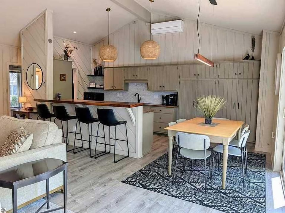 Barstools plus indoor dining