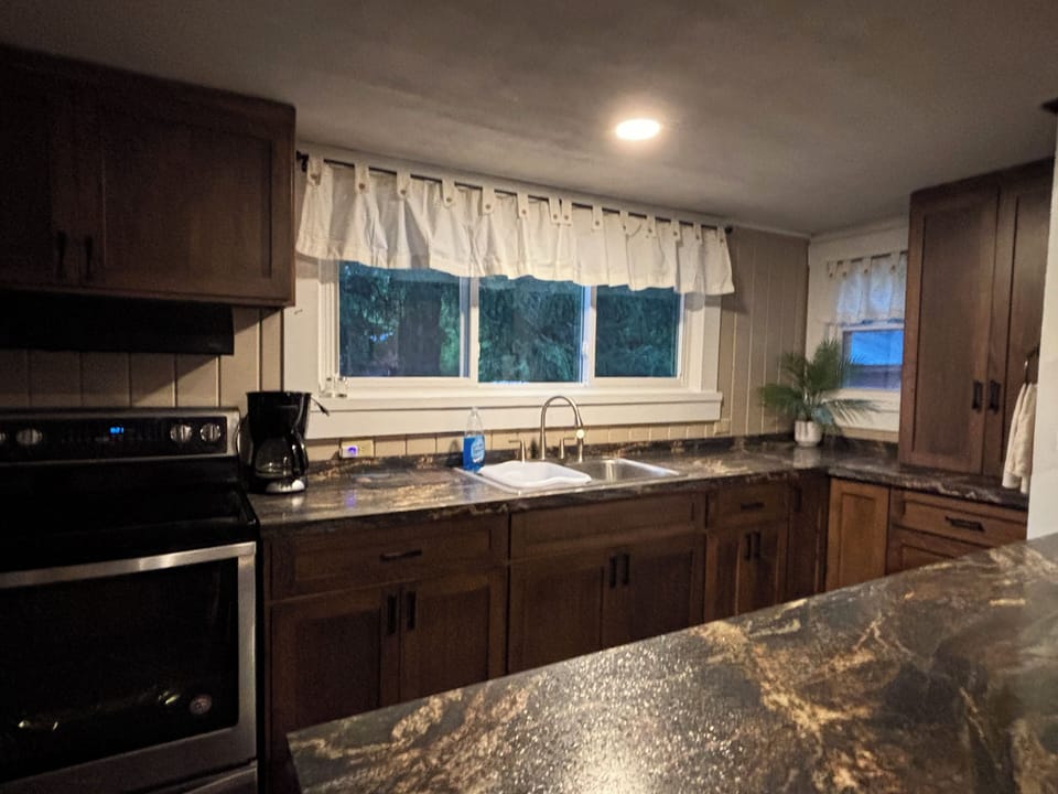 Kitchen and island