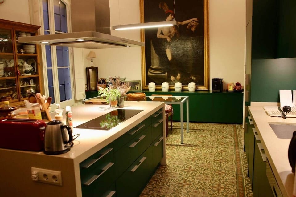 The kitchen and dining room.