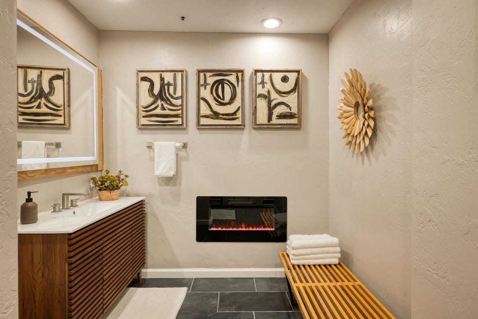Bathroom Fireplace - Cozy and Fun