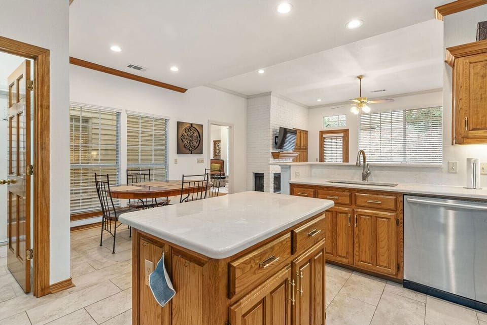 Bright kitchen with island 