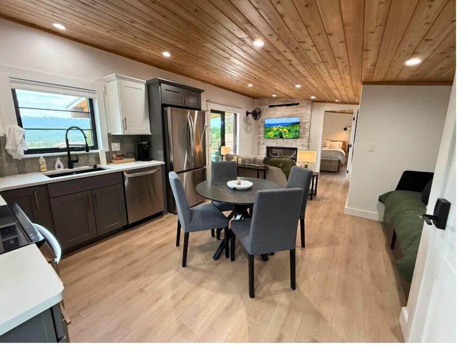 View of the Condo when entering at the top of the stairs. Open concept!