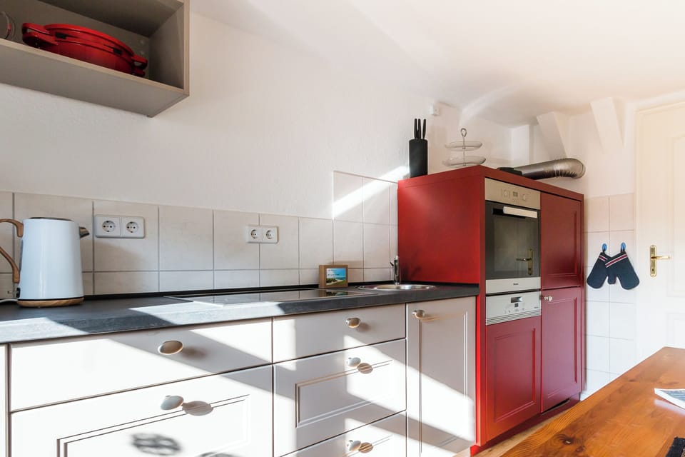 Modern Kitchen with Red Furniture
