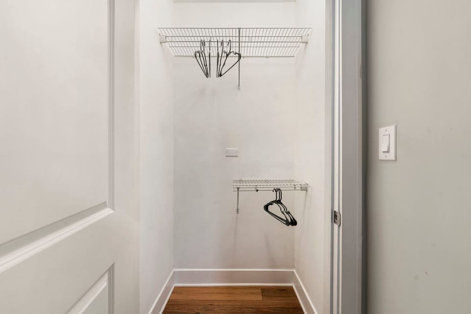Closet space ready to organize your stay