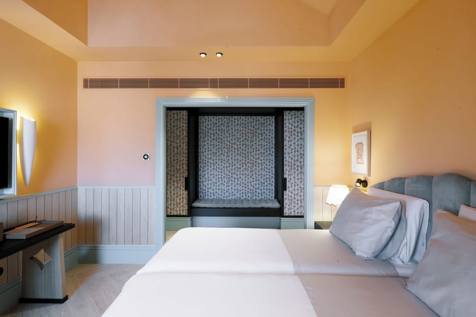 Stretch out comfortably while morning light fills the room.