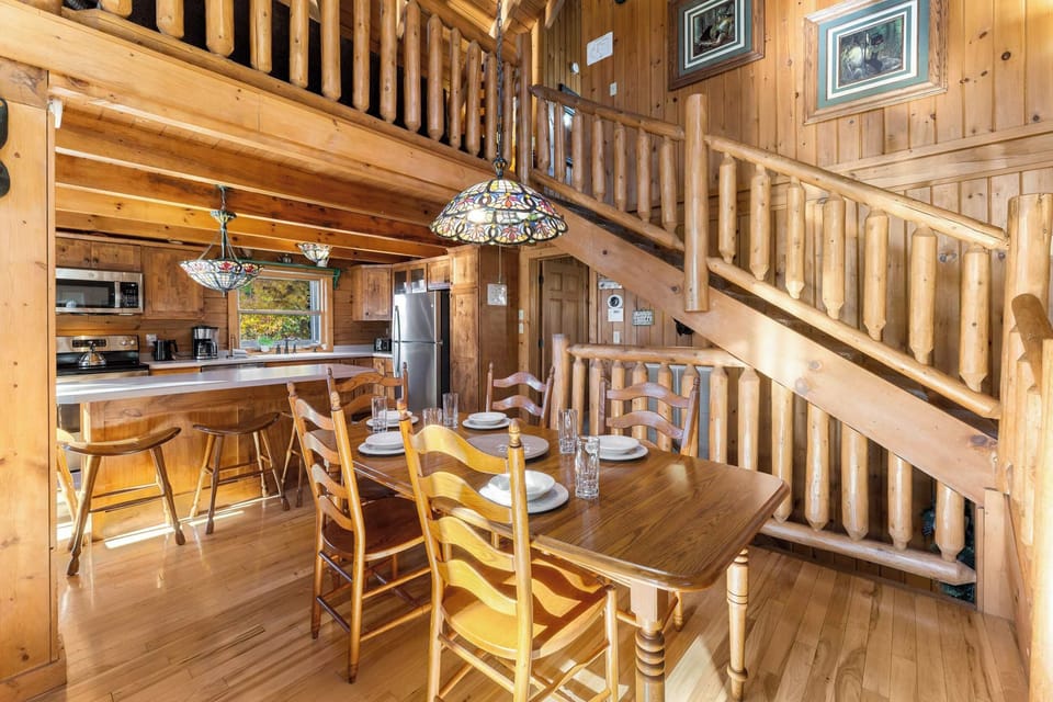 Grand open area connects the living room and kitchen