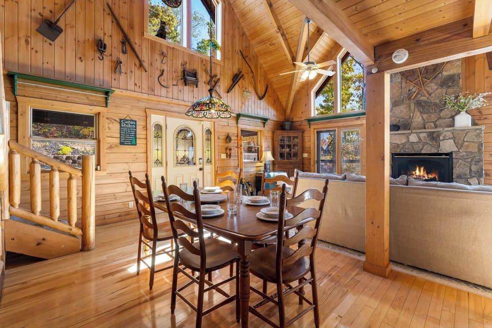 Grand open area connects the living room and kitchen