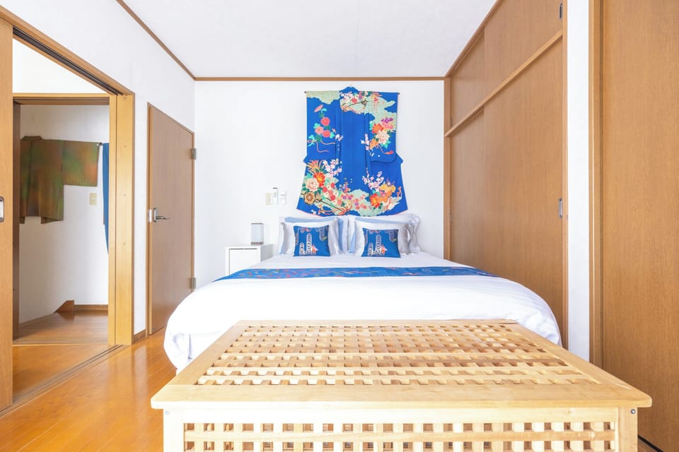 Relax in style under a striking statement of Japanese tradition