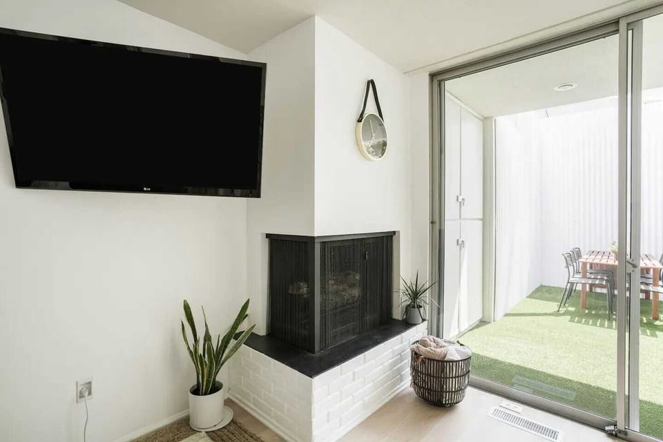 Kick back and relax with your favorite TV Shows - on the ROKU TV. You can tune into all your streaming services.

Note: Fireplace is ornamental only and not for use.