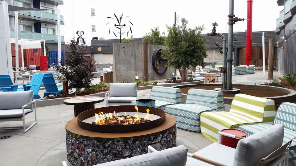Cozy up by the fire pit with cocktails and conversation.