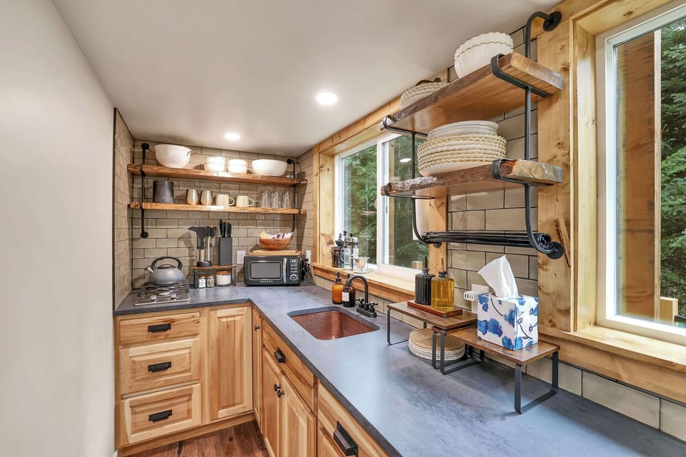 Modern meets rustic in this thoughtfully designed full kitchen