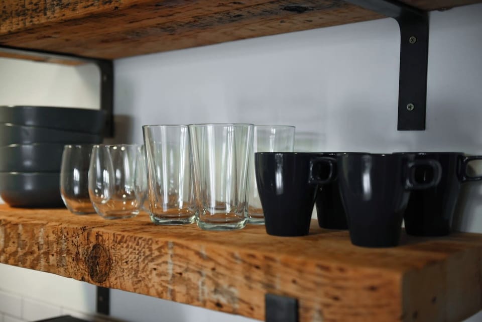 Glasses and Coffee Mugs.