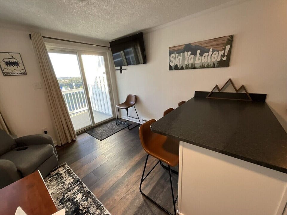 Kitchen island with a view of the Ballhooter Lift.