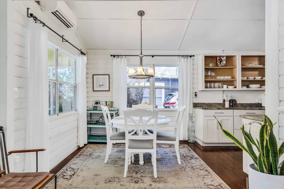 Going through the home, you'll enter into the dining room where you can share meals or play card games together!