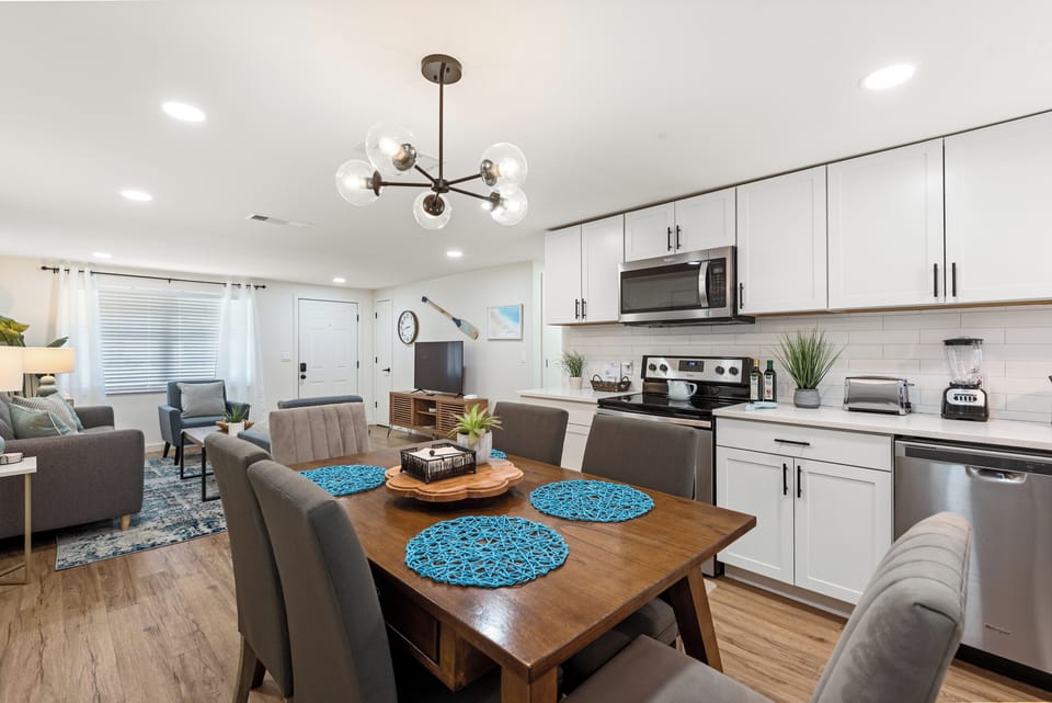 Gather around the dinner table for shared meals and lively conversations. Afterward, enjoy effortless cleanup with the convenience of a dishwasher, making family time even more enjoyable.