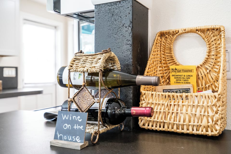 Enjoy some wine, tea, or coffee!