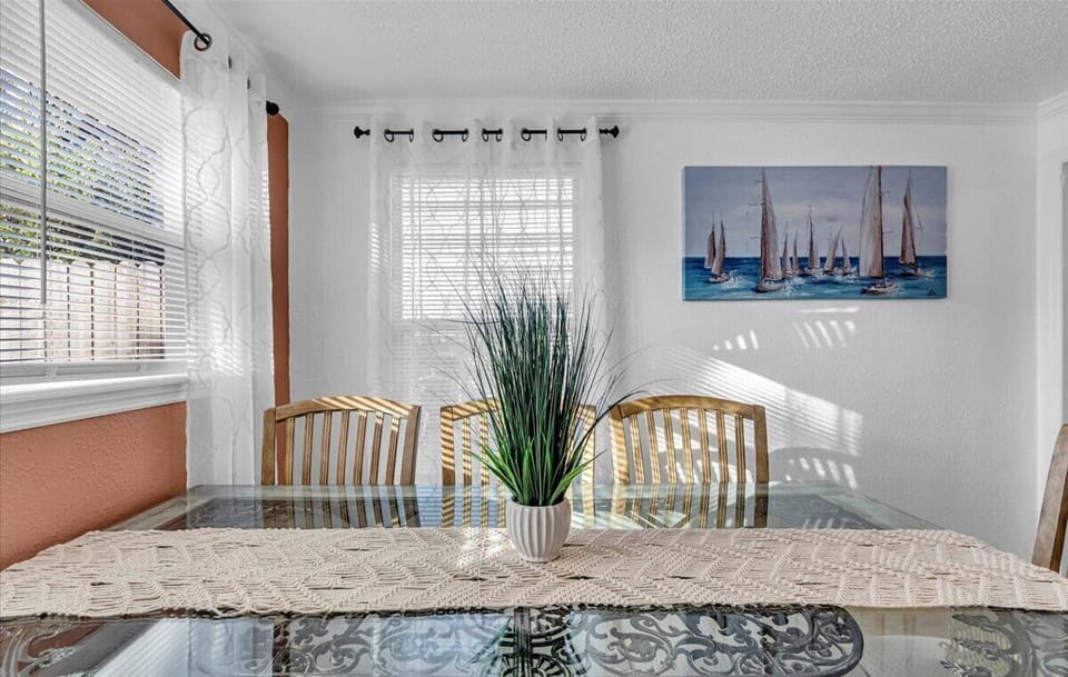 Enjoy homecooked meals or some take out around the dining table together