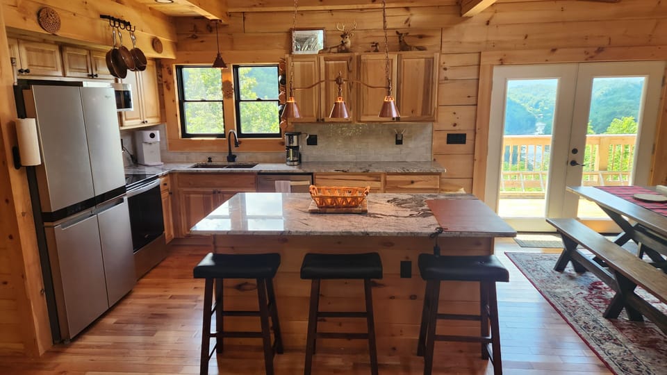 Breakfast bar seating at kitchen island