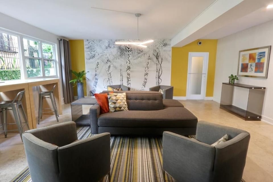 Relax in the stylish lounge with bold design and comfort.