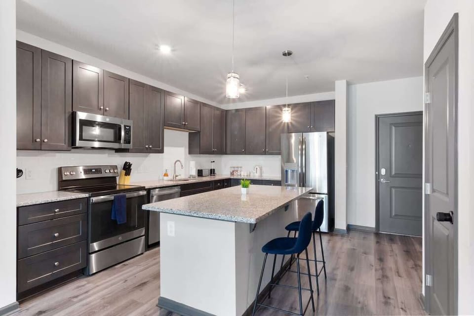 Embark on culinary adventures in our modern, fully equipped kitchen—the heart of your stay. Aesthetic and functional, it's a canvas for creating delicious meals and unforgettable moments.