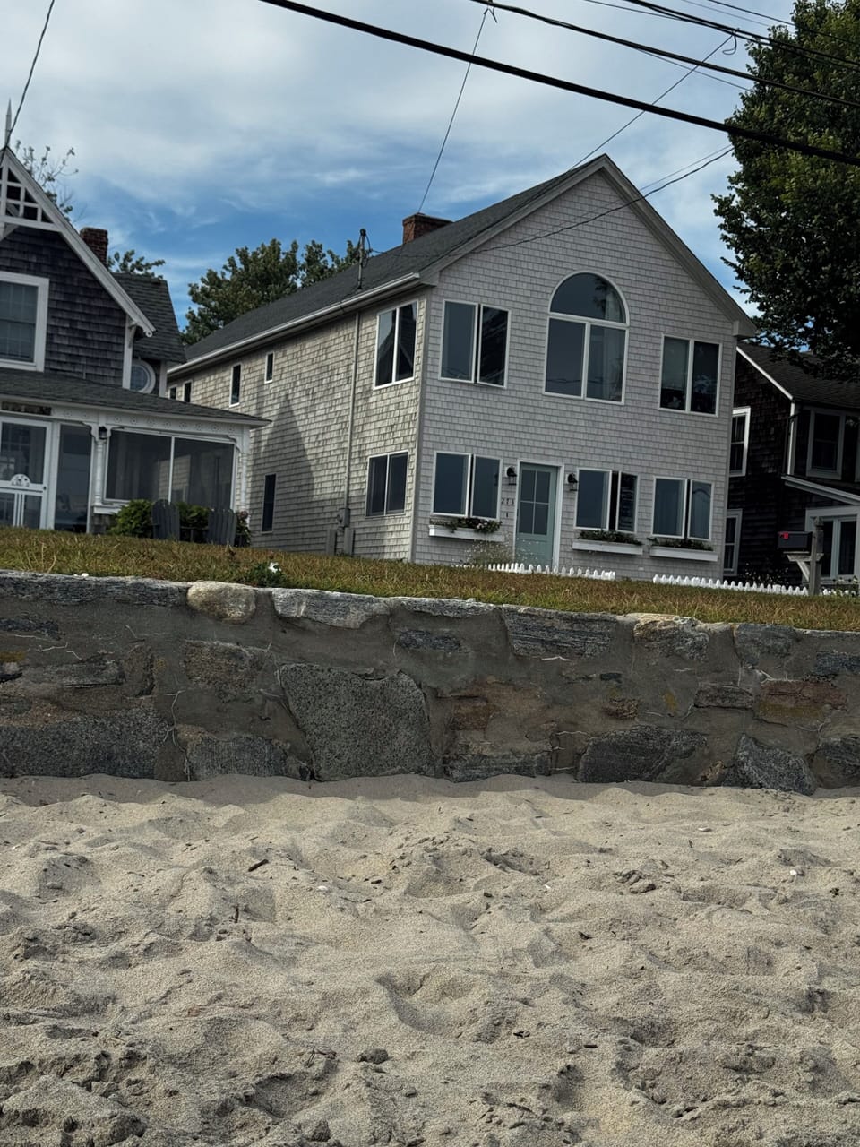 Looking at house from beach
