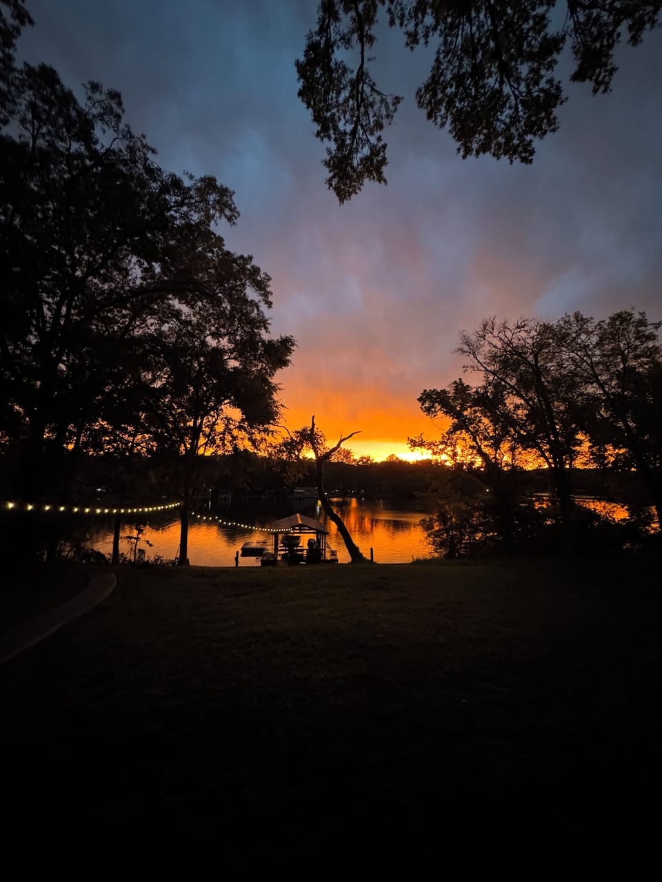 Beautiful view from the deck,, dock goes to house next door.
