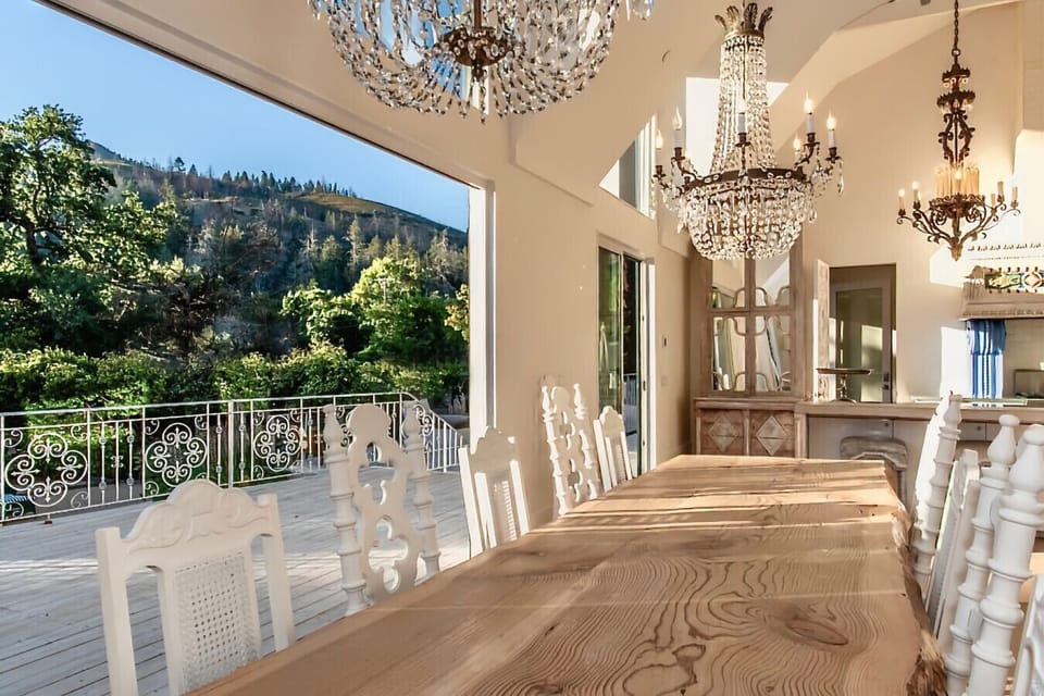 Create a dining experience to remember when dining on the live edge wood table