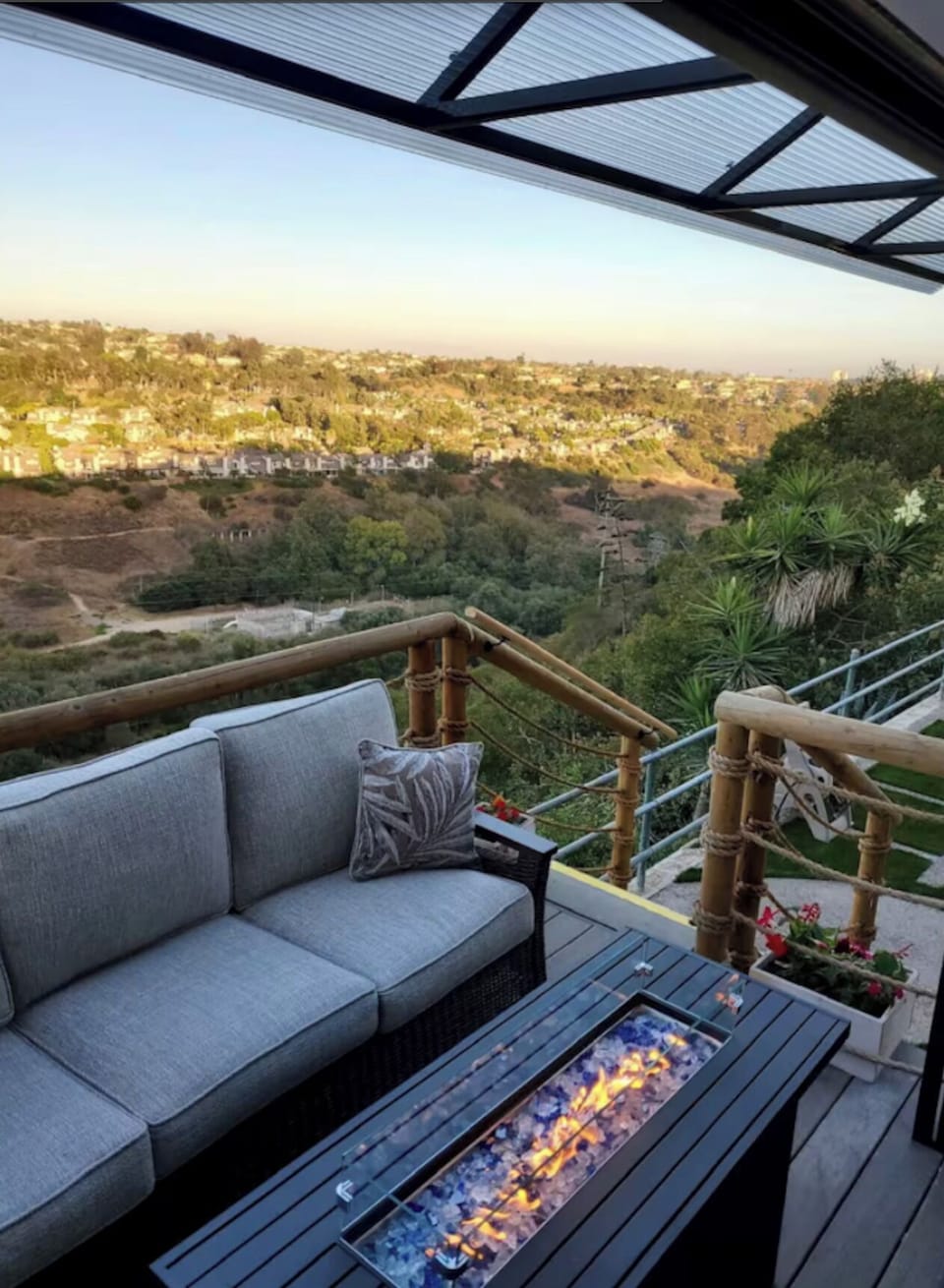 triple bifold doors opening up to amazing views.
