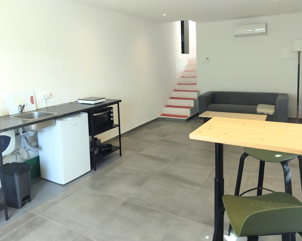 Living area and kitchenette