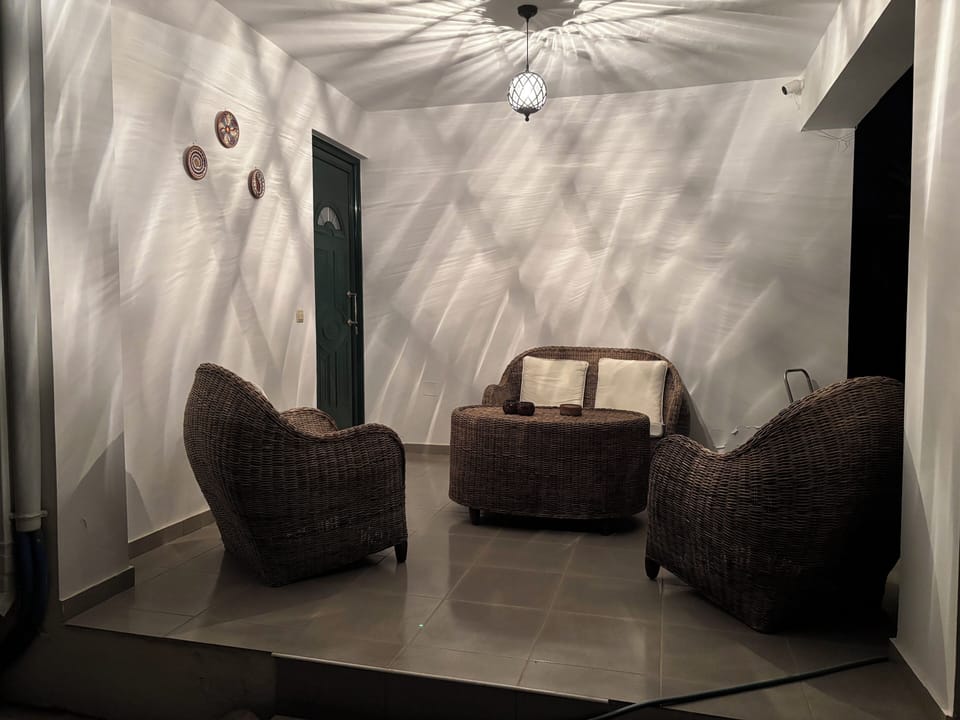Rear terrace, perfect for relaxing.
