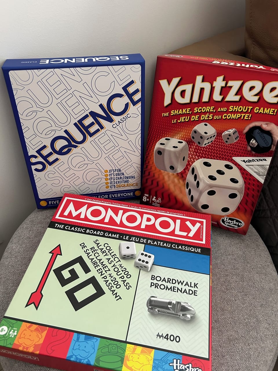 Board Games Provided: Monopoly, Sequence & Yahtzee