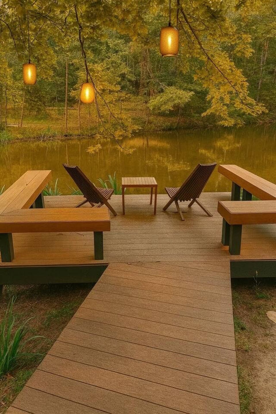 Go fishing or just sip your early morning coffee dockside