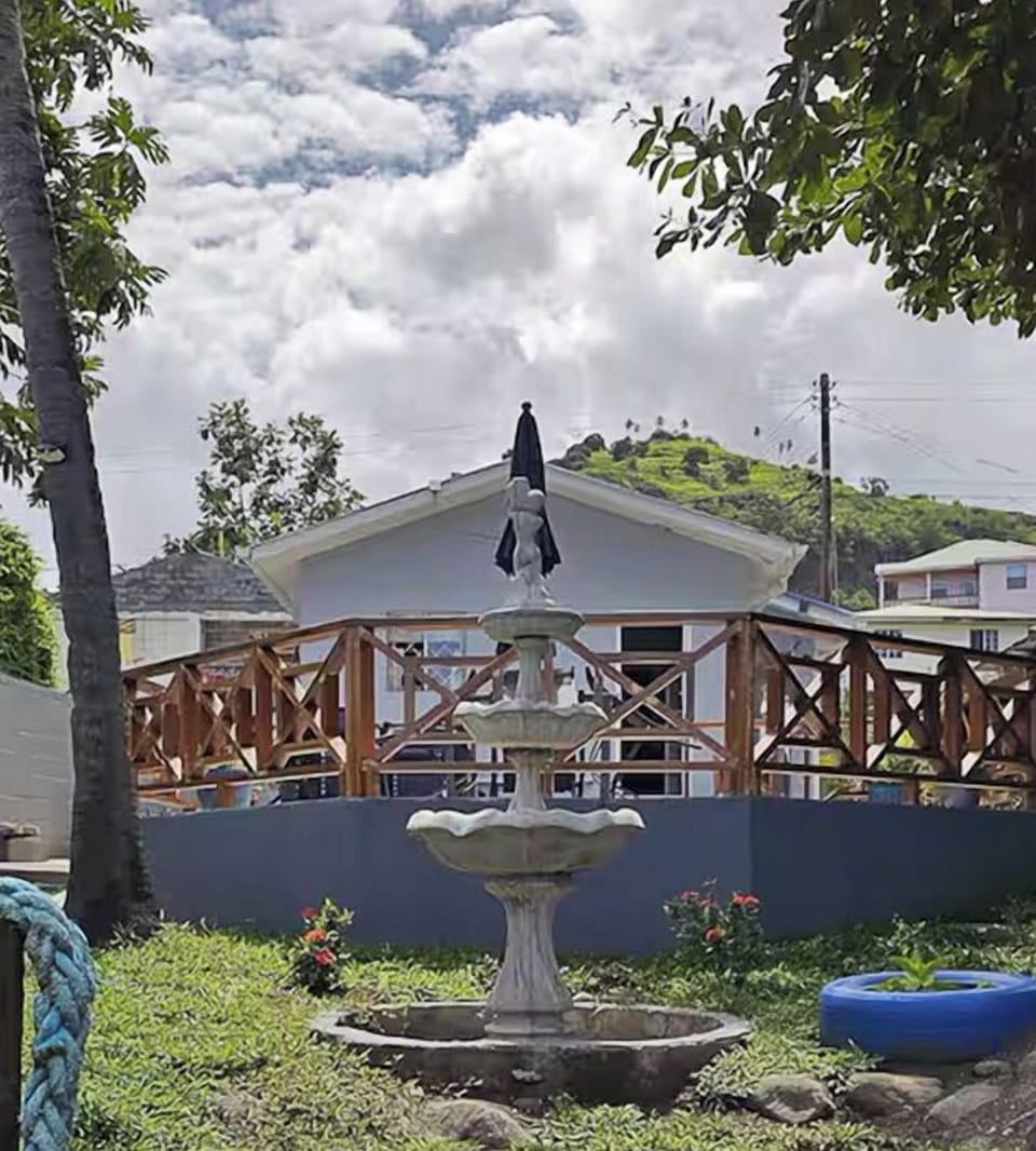 Take in lush green mountain views from the backyard deck