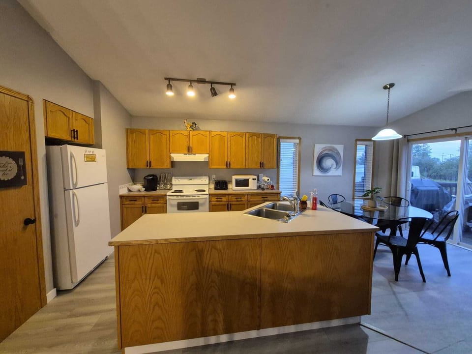 open concept kitchen and  dining 
