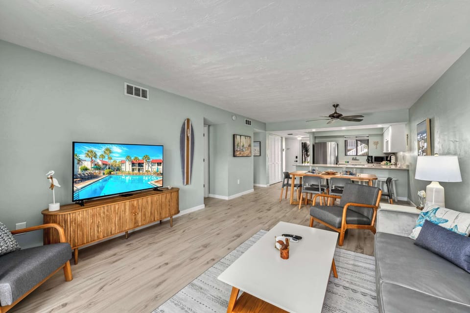 Bright & Breezy Living Room – Your Coastal Comfort Zone and Entertainment hub