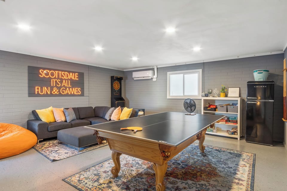 Game Room with Ping Pong, Darts 
"It's all fun & games"