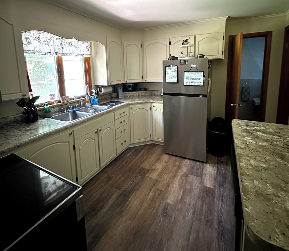 All new stainless steel appliances: dishwasher, microwave, stove/oven & fridge.