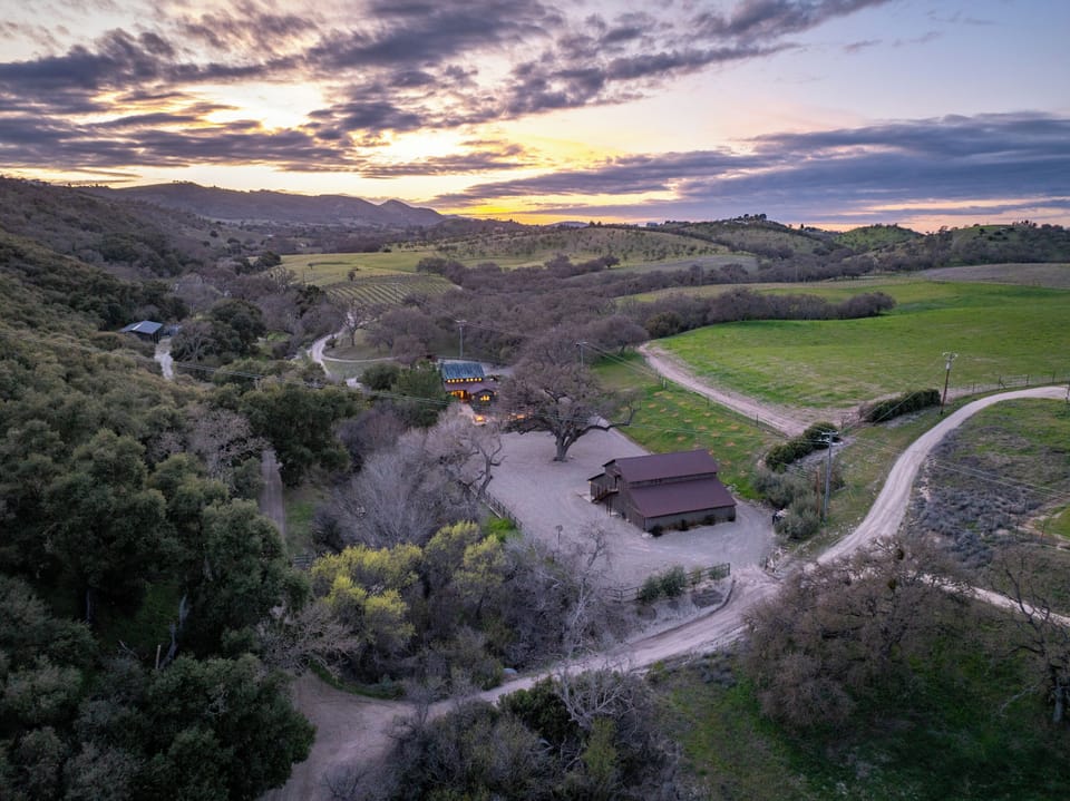 Sunset over your private wine country escape
