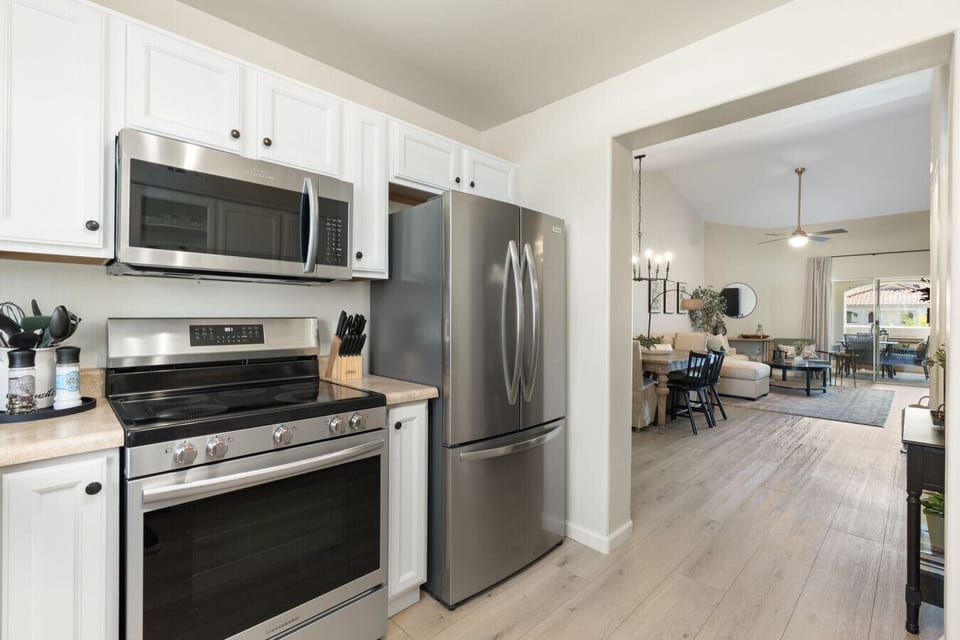 New appliances and cooking essentials to use while you stay.