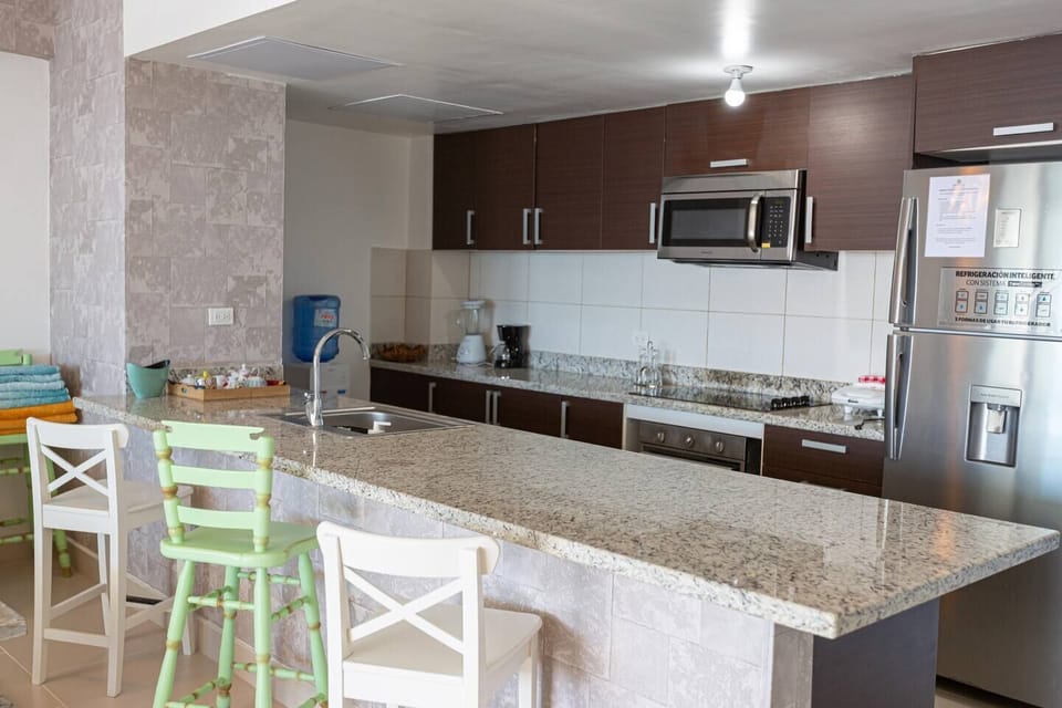 Full kitchen includes washer and dryer, coffee maker, toaster, microwave, etc.