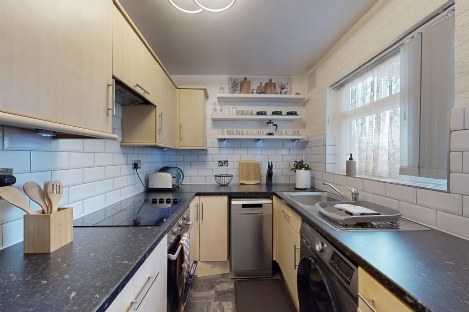 kitchen with all the needed amenities. 