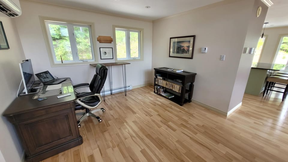 Catch up on work in the dedicated office space.