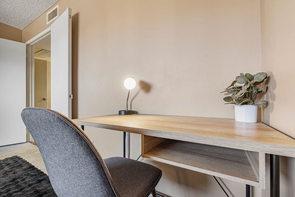  Dedicated desk and chair for remote work.