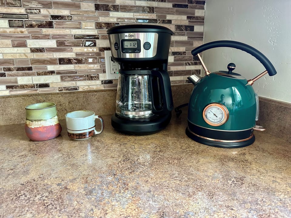 Coffee ground and filters provided