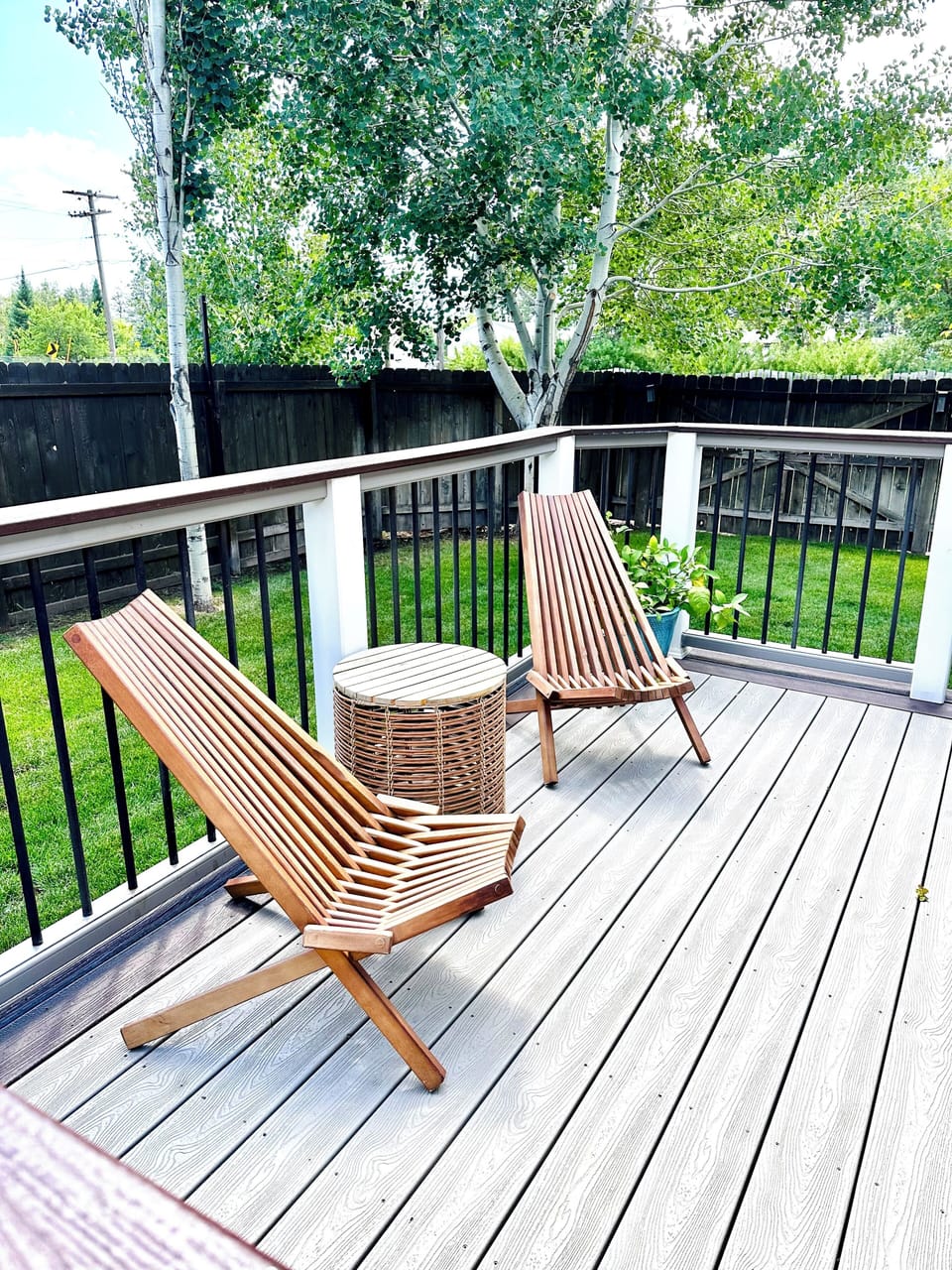 Back deck for grilling and relaxing