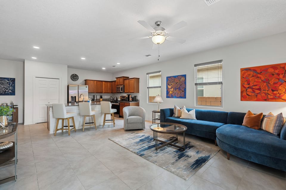 Living room and kitchen